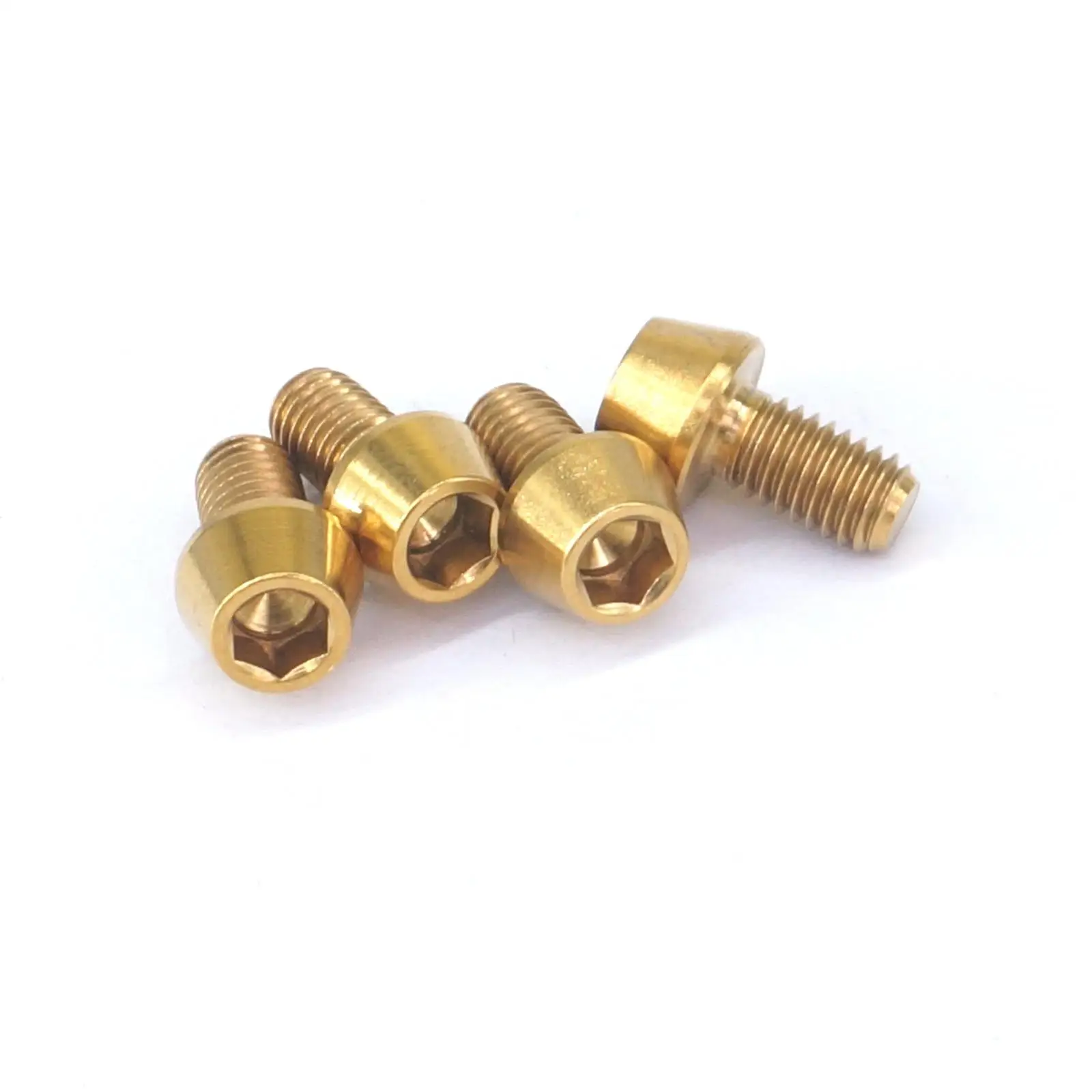 4 PCS M5x9mm Golden GR5 Titanium Screws Bolts For Bike Front Rear