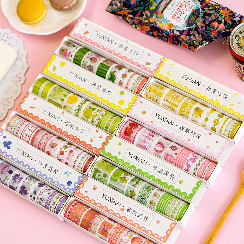 

10pcs/lot I like to eat fruit series Bullet Journal Washi Tape Adhesive Tape DIY Scrapbooking Sticker Label Japanese Stationery