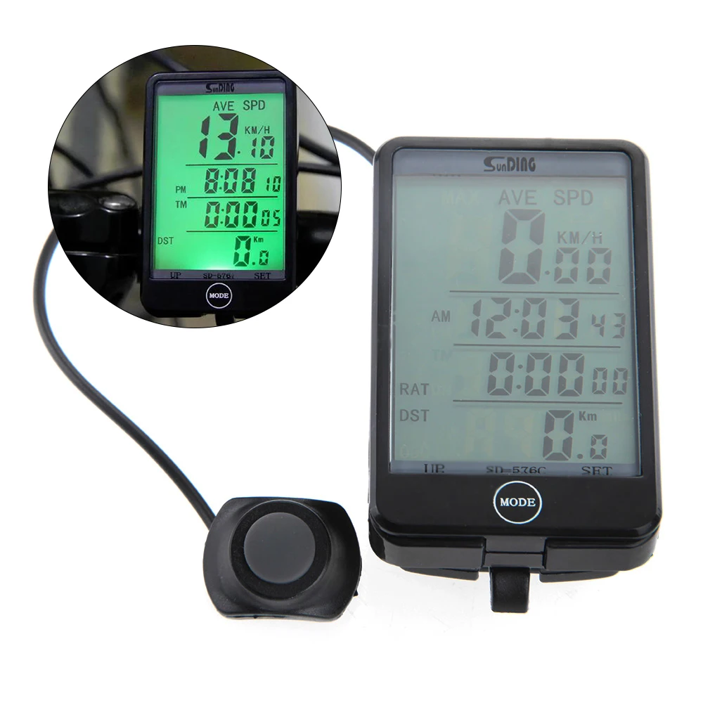 

Wireless/Wired LCD Backlight Bike Bicycle Cycling Computer Odometer Speedometer New Touch Button LCD Computer Bicycle Backlit
