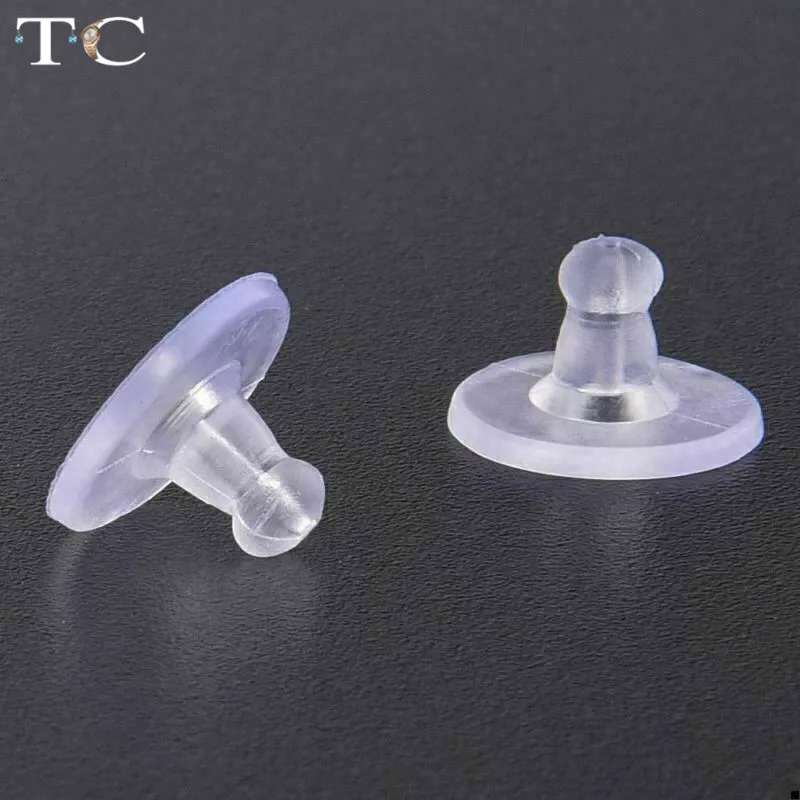 100pcs/lot Clear Soft Silicone Rubber Earring Backs Safety Bullet Stopper  Rubber Jewelry Accessories DIY Parts Ear Plugging - AliExpress