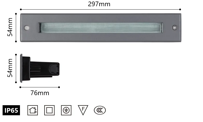 Водонепроницаемый наружный Встроенный светодиодный светильник для лестниц прямоугольные встраиваемые зарытые ступенчатые светильники IP65 настенные установленные Прожекторы для коридора 85-265 в - Испускаемый цвет: 5W Gray body
