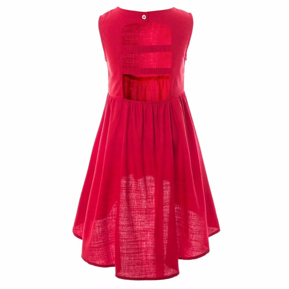red cotton dress