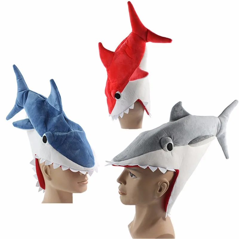 Плюшевая шляпа акулы, забавные праздничные вечерние шапки на Хэллоуин, креативные, стереоскопические, едят человека, Акула Марди Гра, карнавальный костюм, шляпа синего, серого, красного цвета