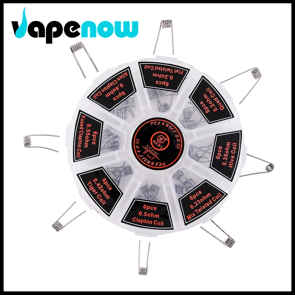 MKWS SS316L 8 in 1 Wire Box Electronic Cigarette Atomizer Tank RDA RBA RTA Wire Core Replacement Wire  (8)