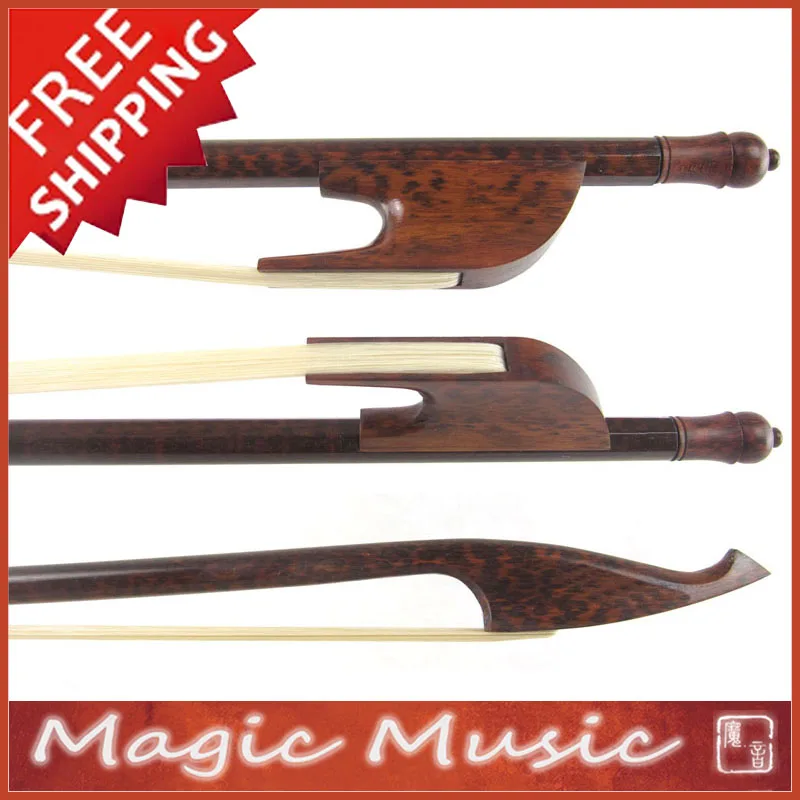 

Free Shipping! Traditional Snakewood Baroque Cello Bow with a Slim Tip, Quick Response & Fast Action