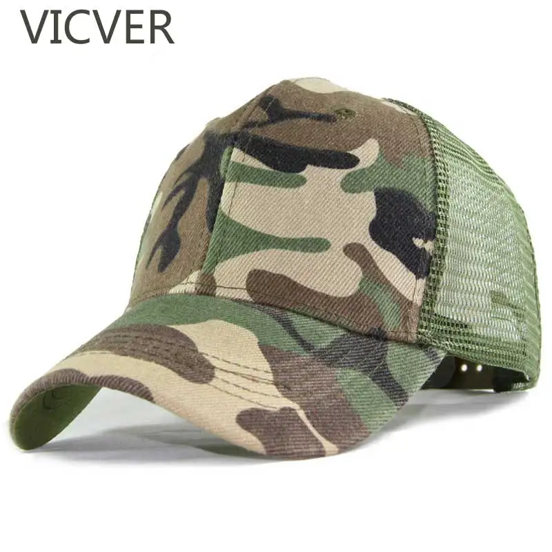 

2019 Camouflage Army Baseball Cap For Hunting Trucker Caps Summer Women Outdoor Breathable Mesh Hat Men Tactical Sun Visor Hats