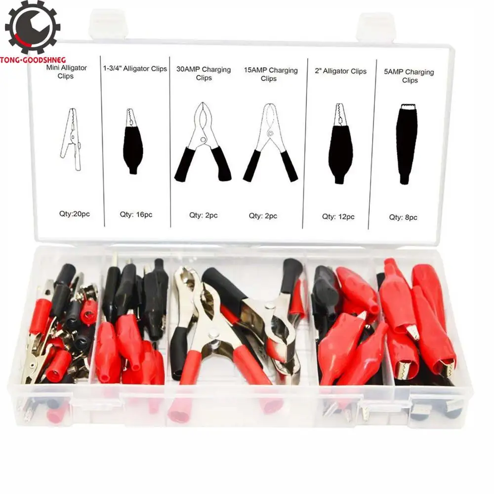 

Electrical Clip Alligator Charging Clip Electrical Test Lead Connector 60pcs Alligator Clip Battery clip charging Cable clip
