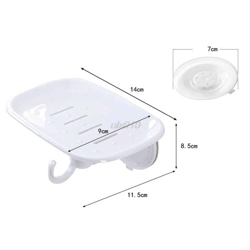 Durable Suction Cup Plastic Wall Soap Dish Basket Holder Tray Bathroom Shower 14 x 9cm Mar Whosale&DropShip|Мыльницы| |