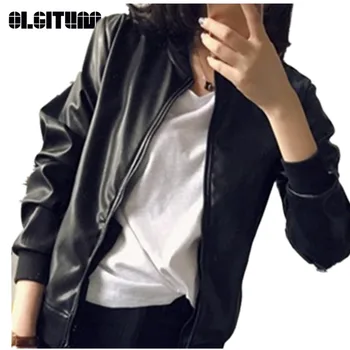 

2020 Hot Sale Women PU Leather Jackets Outwear Coat Patchwork Jacket JK464