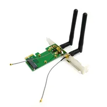 50pcs lots Mini PCI E to PCI E Express Wireless Card with Dual Antennas Network Internet