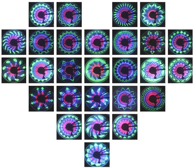 Cheap Leadbike Bicycle Wheel Light 32 Patterns 36 LED Flash Valve Cap Light Waterproof Road MTB Mountain Bike Spoke Tire Light 1