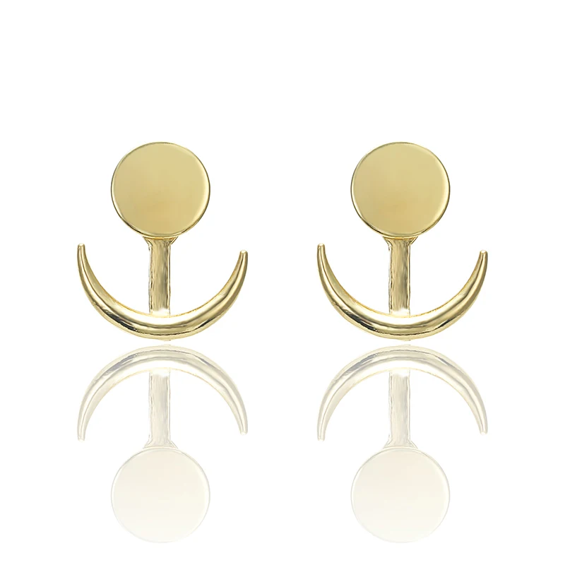 

2018 New Simple Golden Color Stud Earrings For Women Wholesale Ear Jewelry For Friend Gift