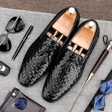 Высокое качество круглый носок Ленточки человек повседневная обувь Пояса из натуральной кожи ручной работы увеличивающие рост Лоферы для женщин Роскошные Мужская обувь на плоской подошве MG03