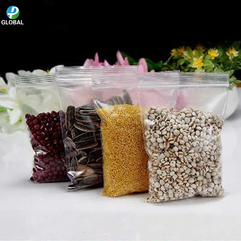 

D&P Various size Clear Self Sealing Gifts/Cookie/Clothes/fruits storage pouches Reclosable Clear zipper plastic packaging bags