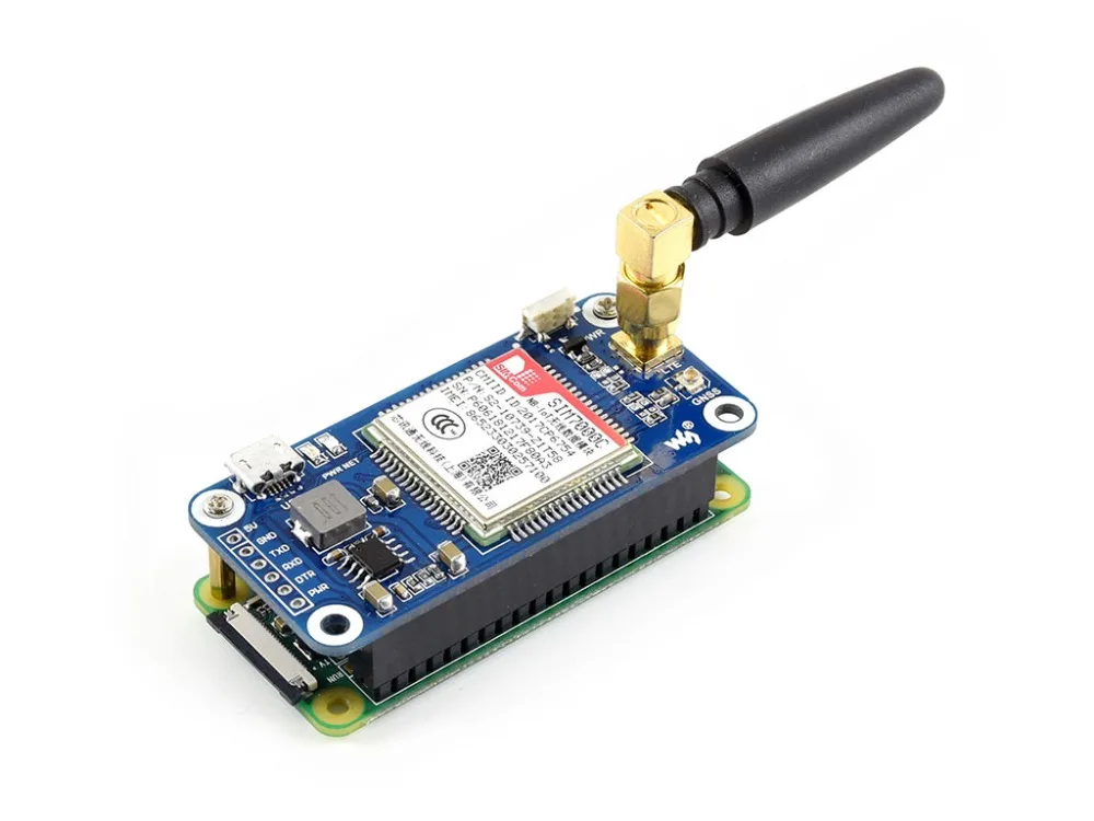 Waveshare NB-IoT/eMTC/EDGE/GPRS/GNSS шляпа для Raspberry Pi на основе SIM7000C поддерживает TCP, UDP PPP HTTP FTP MQTT SMS почты и т. д