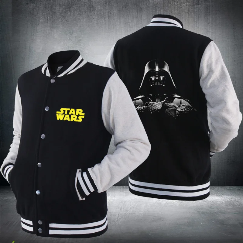 

2017 New Darth Vader Baseball Jacket Star Wars Jedi knight winter Zip Hoodie For Men Sweaters Sale Hot size More size EE. UU. EU