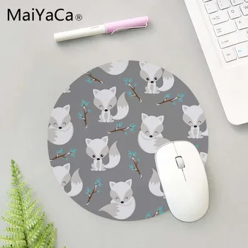 

MaiYaCa Round Fox and Leaves Customize Your Own Image Good Quality Anti-Skid Table Mats Paper for Dog Lover