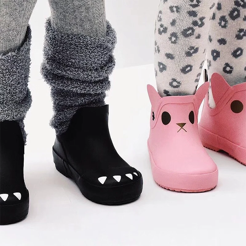 

EnkeliBB Rubber Waterproof Children Rainboots Brand Sweet Design Boys Girls Rain Boots children Rain Shoes drop ship
