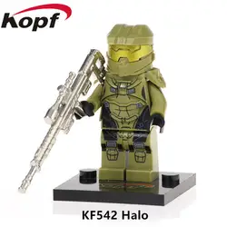 50 шт. KF542 Halo Spartan Solider строительные блоки воин с реальными металлическими оружие рисунках Коллекция деталек для Детский подарок игрушка