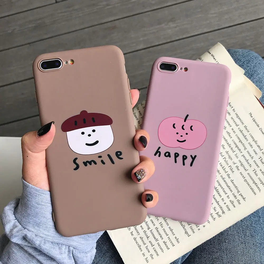 KISSCASE Smile Cartoon Cases For iPhone 8 7 6S 6 Plus XS MAX X Cute Phone Case XR Max 5S SE Soft Cover |