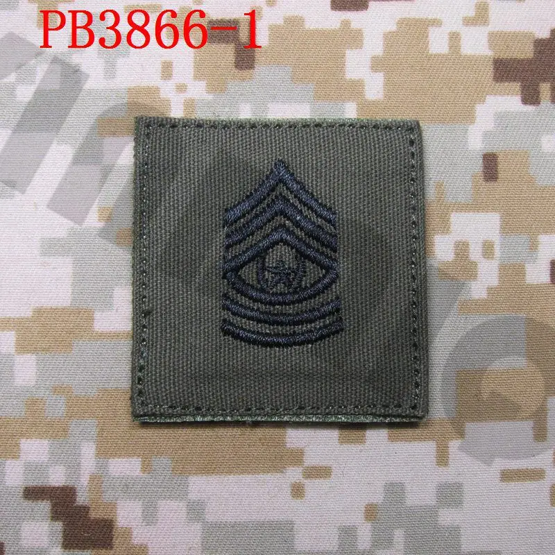 Вышивка патч OD зеленый фон черный дизайн армии США ранг военный