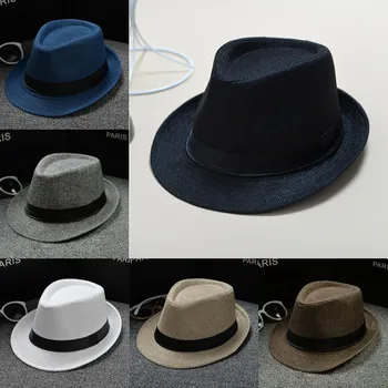 

Fashion Mens Ladies Straw Trilby Fedora Hat Summer Sun Panama Cap Beach New