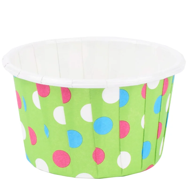 48 шт., форма для кексов, бумажная форма для выпечки, коробка для кексов, коробка для кексов, лоток для яиц, форма для торта, инструменты для украшения - Цвет: green red dot