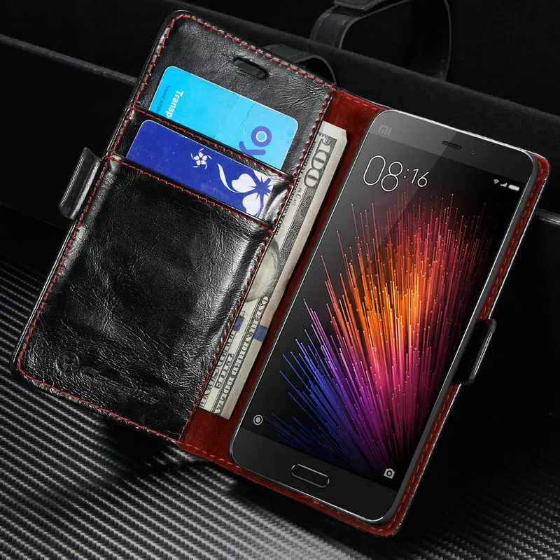 

CaseMe for Xiaomi 5 Wallet Luxury Magnetic Card Cash Slot Case Cover for Xiaomi Mobile Phone Credit Card Leather Mobile Case