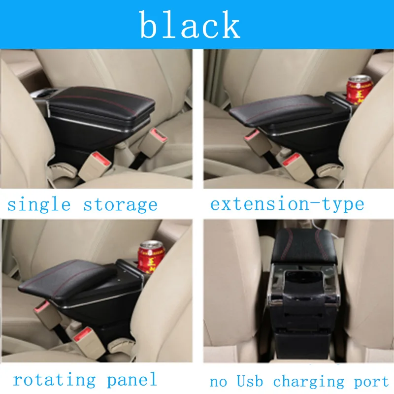 Модифицированный автомобильный подлокотник центральная консоль коробка для хранения для Chevrolet Cruze Aveo Captiva Lacetti TRAX Sail Epica Lada Granta Kalina Prio - Название цвета: D-black