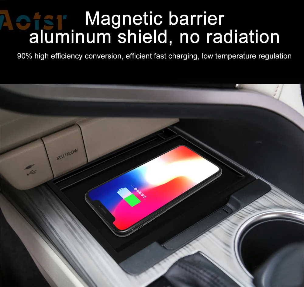 Best QI car wireleess charger for Toyota Camry 2016 2017 2018 Intelligent Infrared Fast Wireless Charging Car Phone Holder for iphone 9