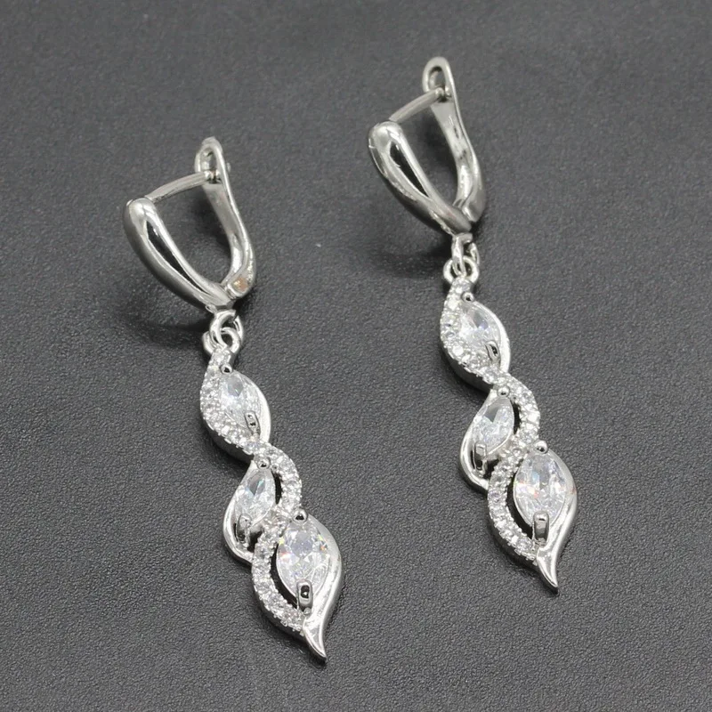 

Marquise Cutting White 4 Colors 925 Sterling Silver Dangle Earrings For Women Fashion Jewelry