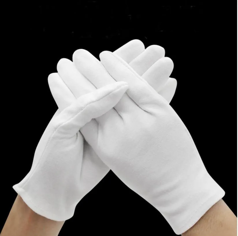 

1pair white labor insurance thick cotton work cotton cloth thin medium and thick etiquette wenwan quality inspection gloves