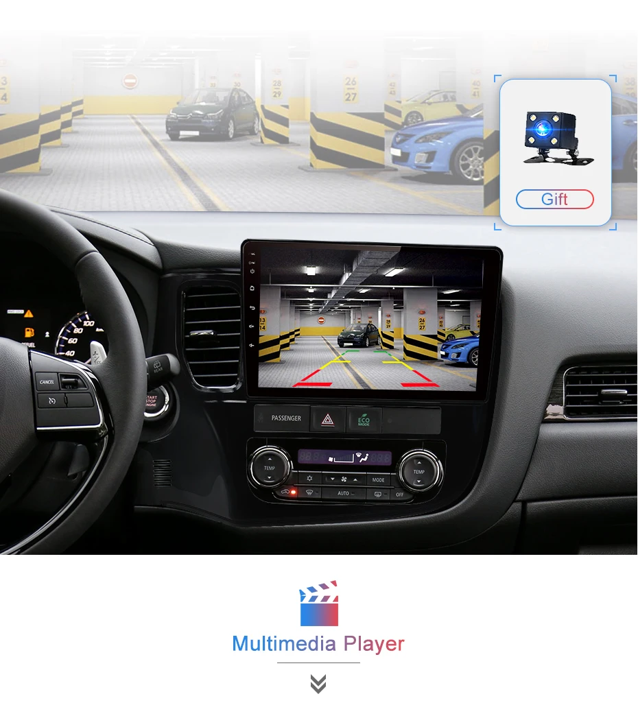 Best AWESAFE 2 din Android 8.1 Car DVD Player GPS for Mitsubishi Outlander 3 2012 2013 2014 2015 2016 2017 2018  Car Stereo Radio 10