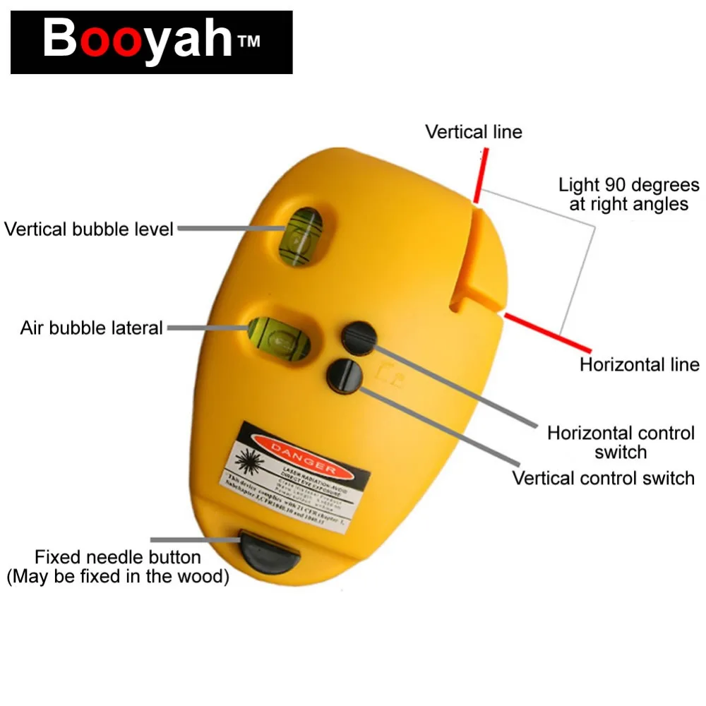 Booyah 90 градусов Вертикальный лазерный уровень высокого качества угломерный инструмент лазерная маркировка измерительный инструмент штатив лазерный нивелир