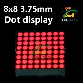 

10Pcs/lot Wholesale 8*8 Dots Red Light LEDs Dot Matrix Display 3.75mm digital display Row Common Anode