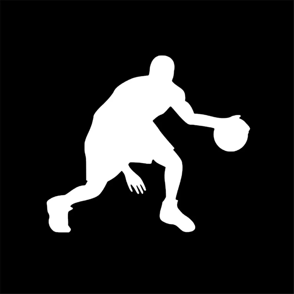 14.512.7CM Interesting Pattern Basketball Player Sticker Motorcycle Waterproof Vinyl Car Decals BlackSilverLaser (3)