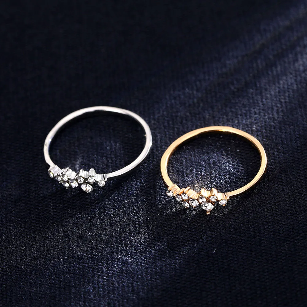 New Pattern Hemp Flowers Ring Plating Rose Gold Silver Micro Cubic Zirconia Tail Ring Fashion Women's Accessories Jewelry Gift