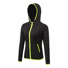 Women's Autumn Thin Jacket 2018 Fitness Training Elastic Hoodie Colorblock Quick-drying Zipper Jacket Winter Running Sports Top
