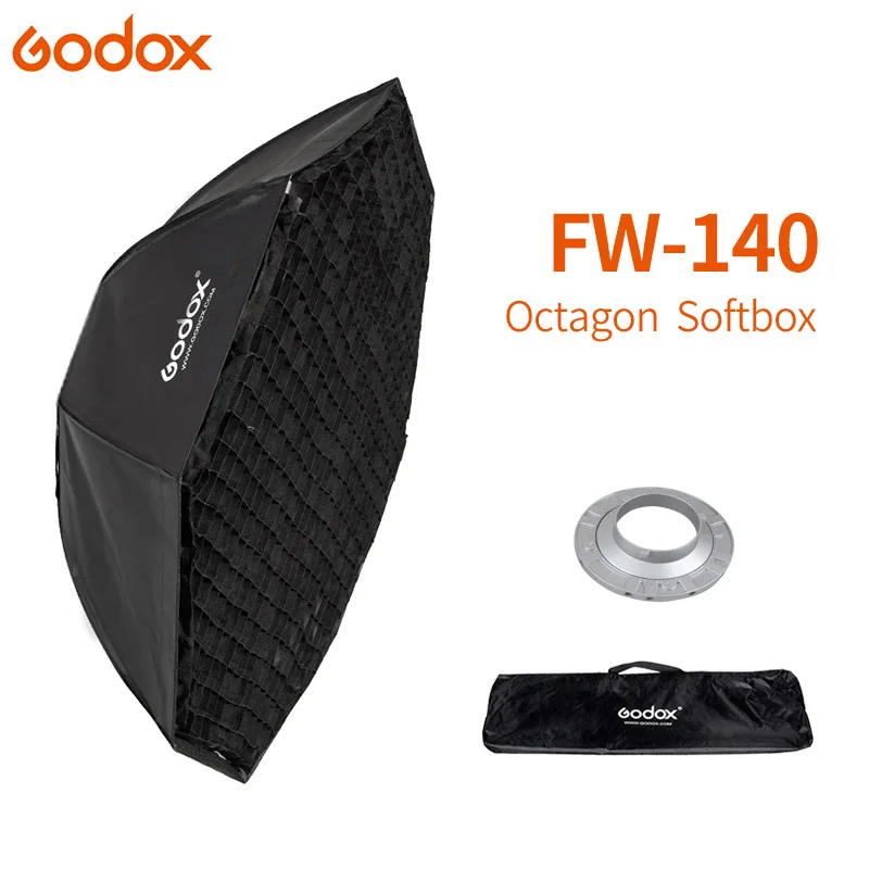 

Godox FW-140cm Pro Studio Octagon Honeycomb Grid Reflector Softbox for Bowens Mount Apply to Studio Strobe Flash Light