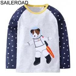 SAILEROAD/1-7age животных, собак рубашка с одежда с длинным рукавом для топы для мальчиков 2018 Детские футболки Осень Детские рубашки для детская