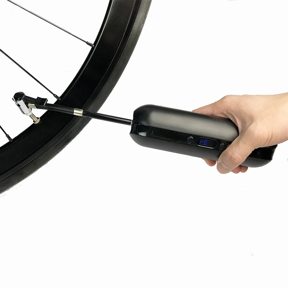

150PSI Bicycle Pump With Pressure Gauge Bike Electric Hand Pump Mini Rechargeable High Pressure Pump with Car Charger DC Plug