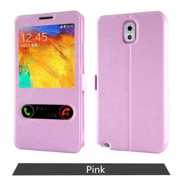 High Quality View Window Flip Luxury PU Leather Case For Samsung Galaxy