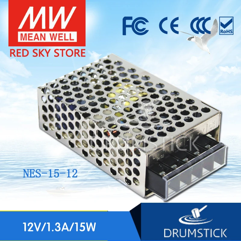 

MEAN WELL NES-15-12 12V 1.3A meanwell NES-15 12V 15.6W Single Output Switching Power Supply