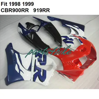 

Free custom fairing kit for Honda CBR900RR 1998 1999 red white black fairings CBR 919RR CBR 900RR 98 99 IY45