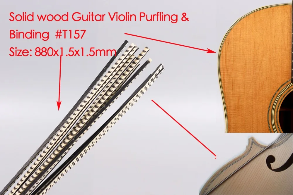 Yinfente 25pcs Guitar Purfling Guitar Binding 880x1.5x1.5mm Fine Guitar