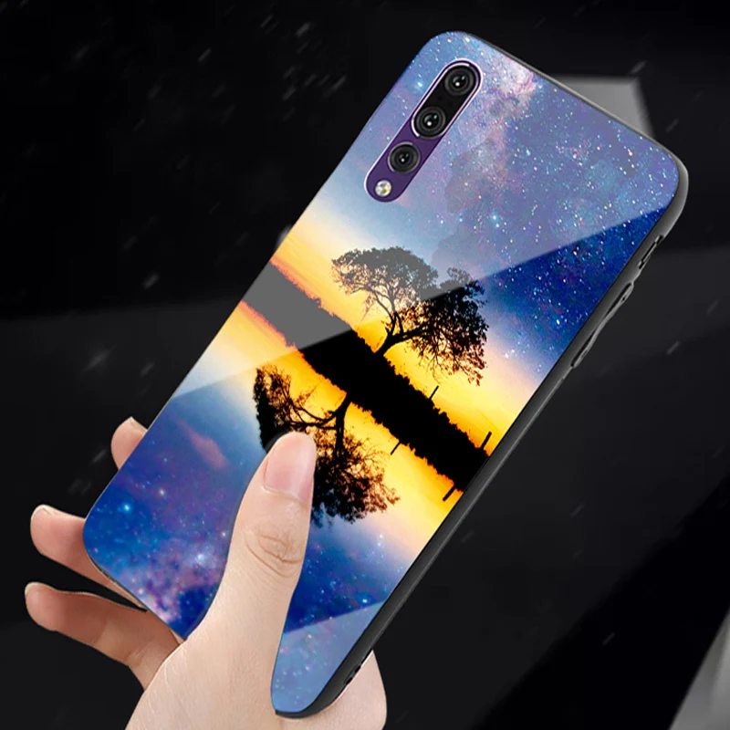 Для huawei P20 P20pro случае Мода Закаленное стекло задняя крышка для huawei P20 P20plus чехол телефон случаях P20 плюс/pro чехол