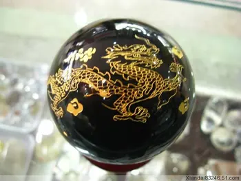 

NATURAL OBSIDIAN DRAGON-PHOENIX QUARTZ CRYSTAL BALL