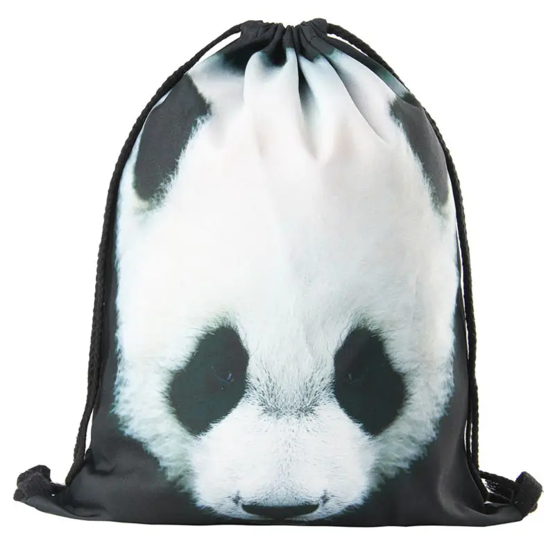 2019 новый шнурок рюкзак женская мода Панда животных узоры шнурок Сумка