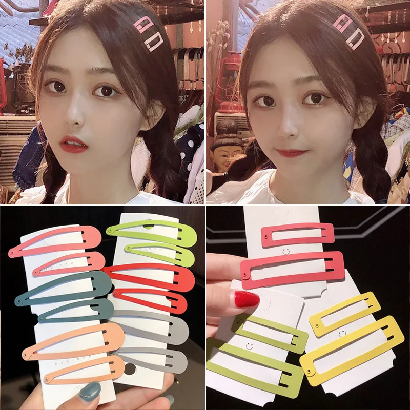 

2PCS/set Newnest Colorful Hairpins Metal Hair Clips Geometric Hairgrips Barrettes Ladies Headwear Woman Girls Hair Accessories