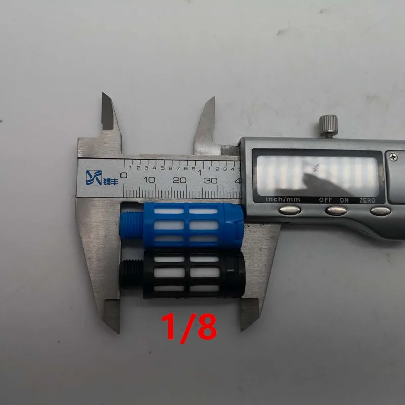 10 шт. PSL-01 02 1/8 1/4 BSP Мужской Резьба пластиковый глушитель Пневматический Черный Синий воздушный Быстрый глушитель